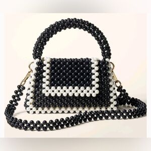 Kate Spade Black and White Beaded Mini Bag NWT